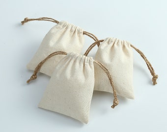 100pcs Cotton Burlap Jewelry Bags Canvas Drawstring Bag Necklace Earring Ring Pouch Wedding Favor Candy Gift Bag Soap candle package