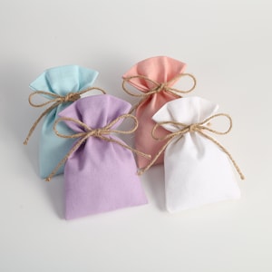 Piccolo sacchetto per imballaggio di gioielli in cotone con una corda di iuta naturale Eco riutilizzabile Promo Crafters Borsa con coulisse Bomboniere per matrimoni Borse regalo