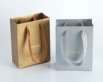 Custom Logo Kraft Paper Gift Bags: Wedding, Bachelorette (24pcs)