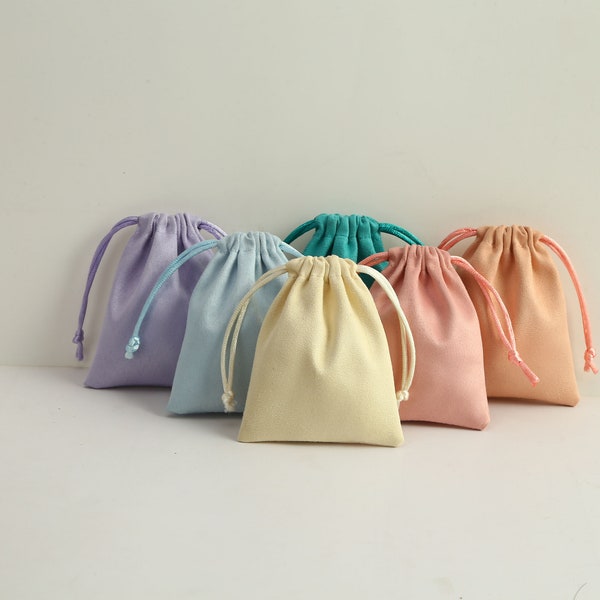 100 pièces sac à bijoux rose sac d'emballage sac à bijoux de mariage chic boucles d'oreilles collier sac cadeau sac en flanelle