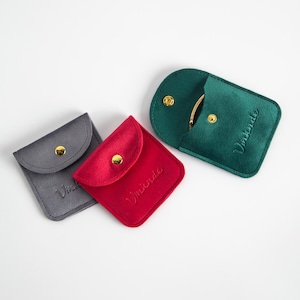 Personalized Velvet Jewelry Pouch with Button: Ring, Brooch, Necklace Packaging (100PCS)