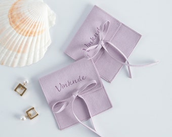 50pcs Custom Microfiber Jewelry Pouch: Personalized Logo Embossed Gift Bags
