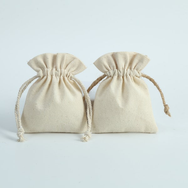 50 coton toile de jute sac à bijoux petit sac à cordon en toile naturelle pour collier boucle d'oreille bague pochette faveur de mariage fête de Noël sac cadeau de bonbons