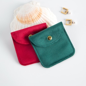 100 Velvet Jewelry Pouches with Button: Ring, Necklace Packaging Bags