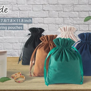 100Pcs Velvet Drawstring Bags: Soft Jewelry Packaging, Wedding Favor Pouches