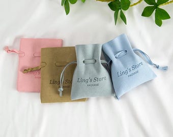 100Pcs Personalized Microfiber Jewelry Pouch Bags: Chic Wedding Favor