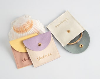 Microfiber Jewelry Pouch 8x8cm: Embossed Logo, Personalized Packaging