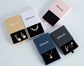 100Pcs Paper Jewelry Drawer Boxes: Custom Logo Packaging