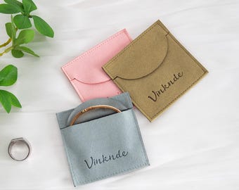 50pcs Personalized Microfiber Jewelry Pouch: Chic Ring Bags