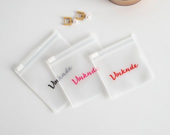 Bolsa con cremallera para joyería esmerilada personalizada: embalaje personalizado