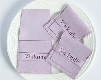 50pcs Custom Debossed Microfiber Jewelry Pouch: Suede Envelope Bag