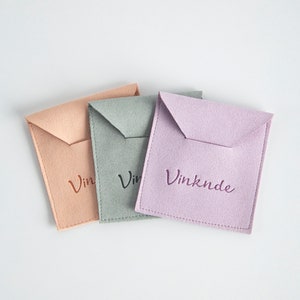 100 pçs logotipo personalizado impressão envelope bolsa de jóias grosso saco de microfibra personalizado brincos embalagem bolsa chique anel sacos atacado