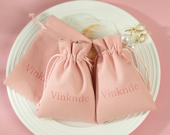 50PCS Custom Microfiber Drawstring Pouch: Personalized Jewelry Packaging