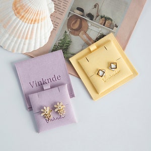 mikrofaser schmuck beutel tasche mit einlegekarte personalisiert logo druck schmucksäckchen kleine umschlag beutel schmuck verpackungsbeutel