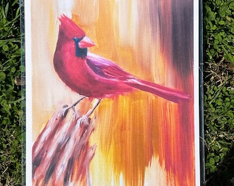 Cardinal Fine Art Print - Rouge - Bird Printed on High Quality Canvas Paper