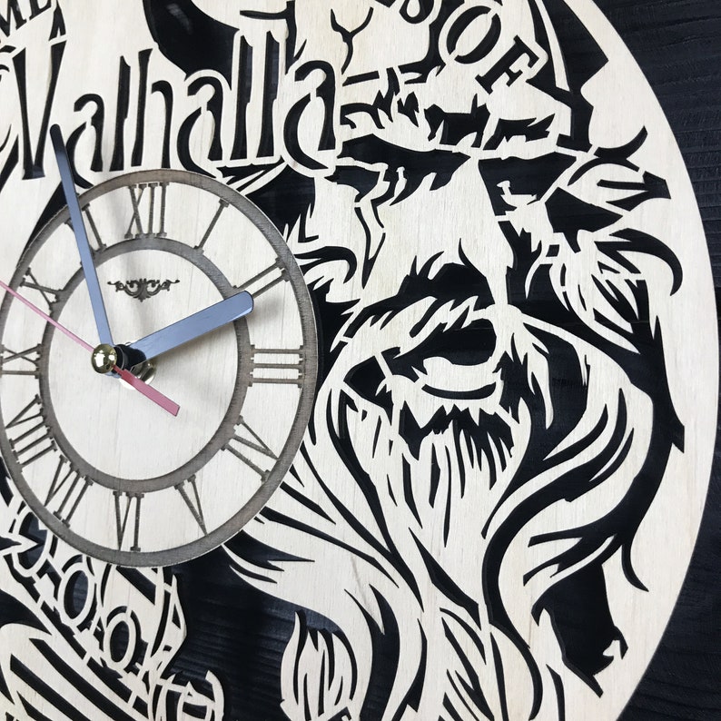 Valhalla Vikings Wall Clock Wood Kid Room Decor Idea Gift Art Etsy