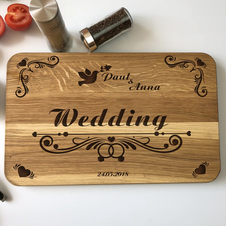 Personalized Cutting Board Chopping Kitchen Decor Housewarming Christmas Wedding Birthday Engraved Annivesary Block Cheese Wedding Board