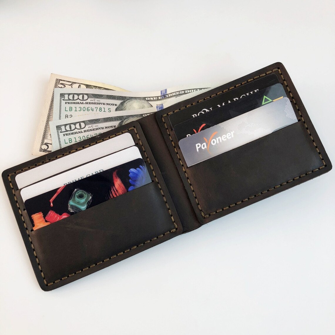 Personalized Leather Wallet Men Genuine Bifold Laser Engraved | Etsy
