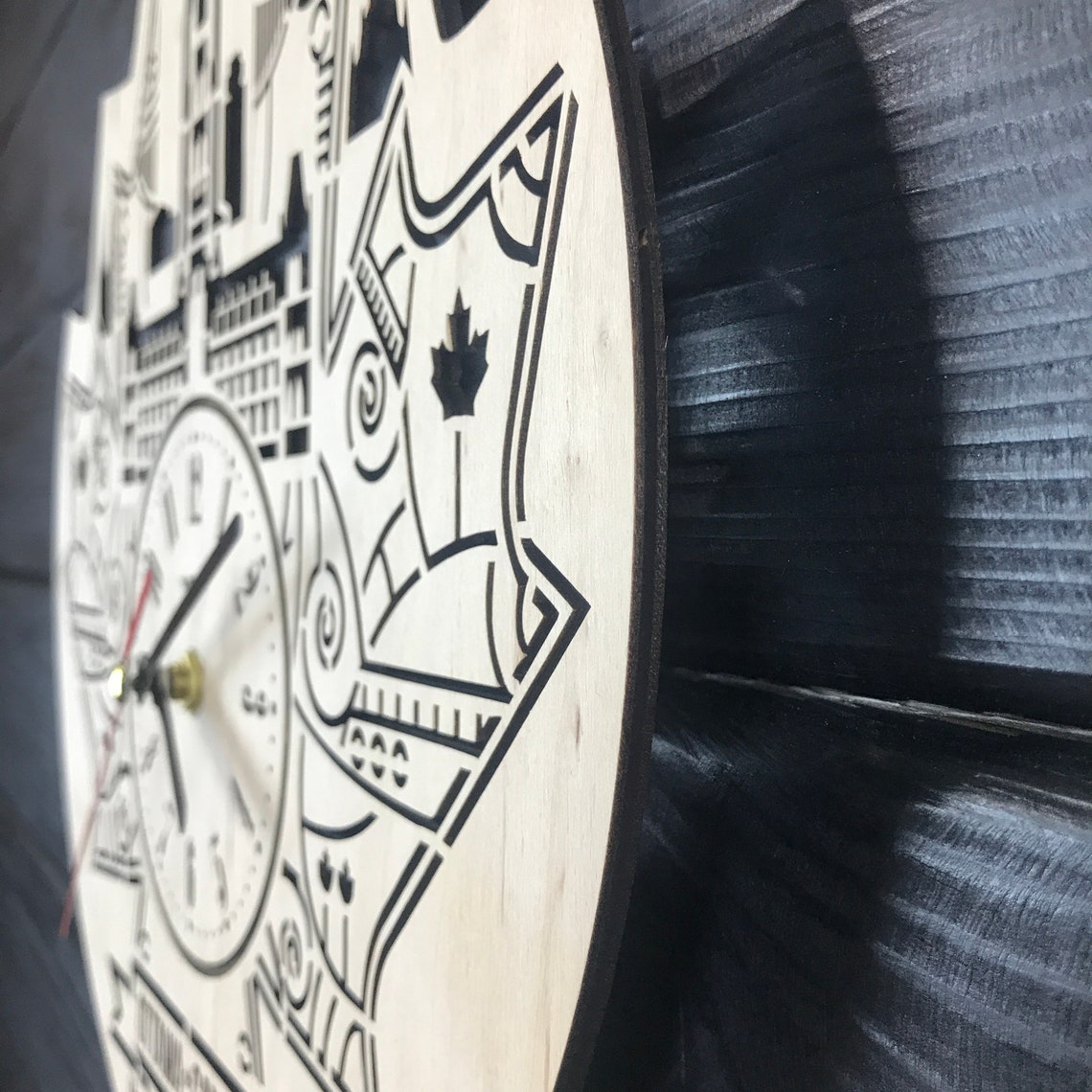 Ottawa Skyline Canada Wall Clock Wood Room Decor Gifts Theme Etsy