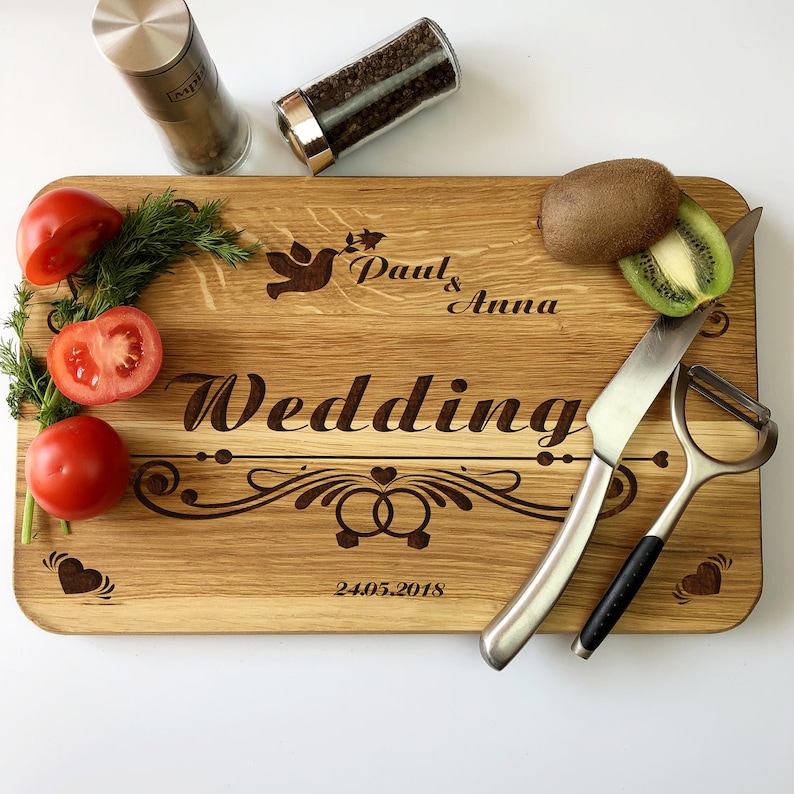 Personalized Cutting Board Chopping Kitchen Decor Housewarming Christmas Wedding Birthday Engraved Annivesary Block Cheese Wedding Board