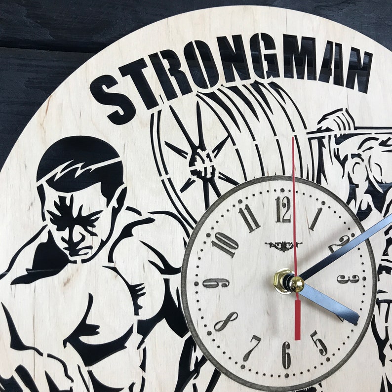 Gym Wall Clock Wood Home Decor Gym Wall Art Decal Bodybuilding Etsy