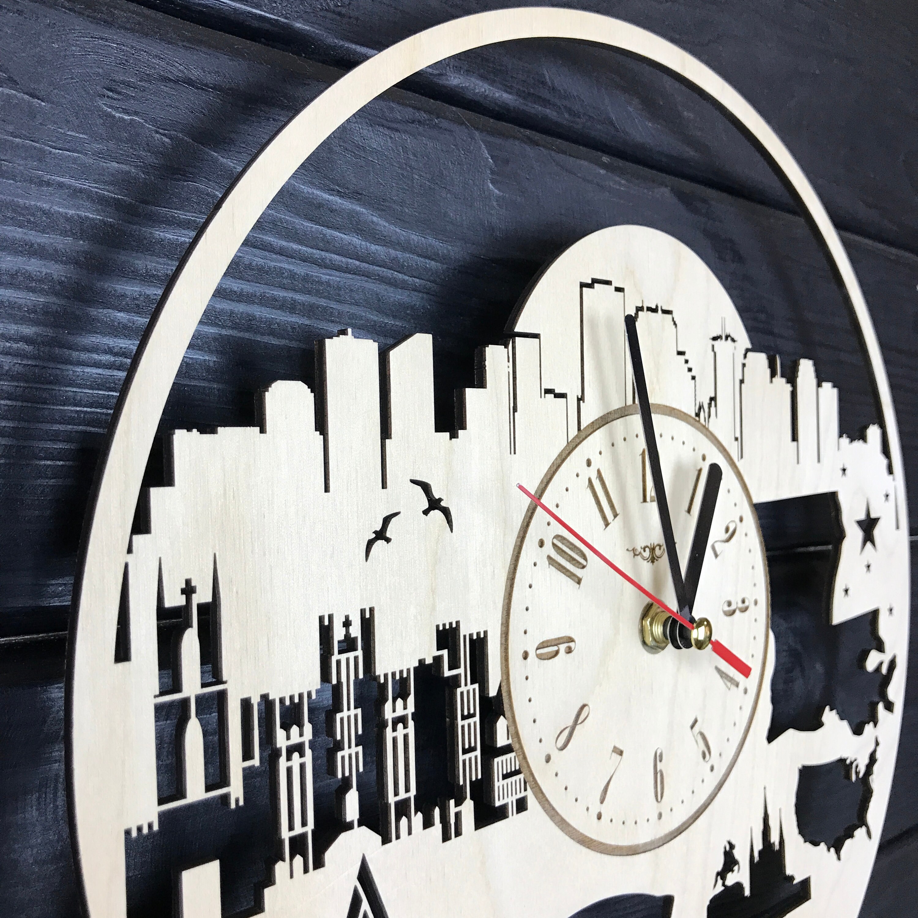 New Orleans Louisiana Wall Clock Wood Home Decor Kitchen Etsy
