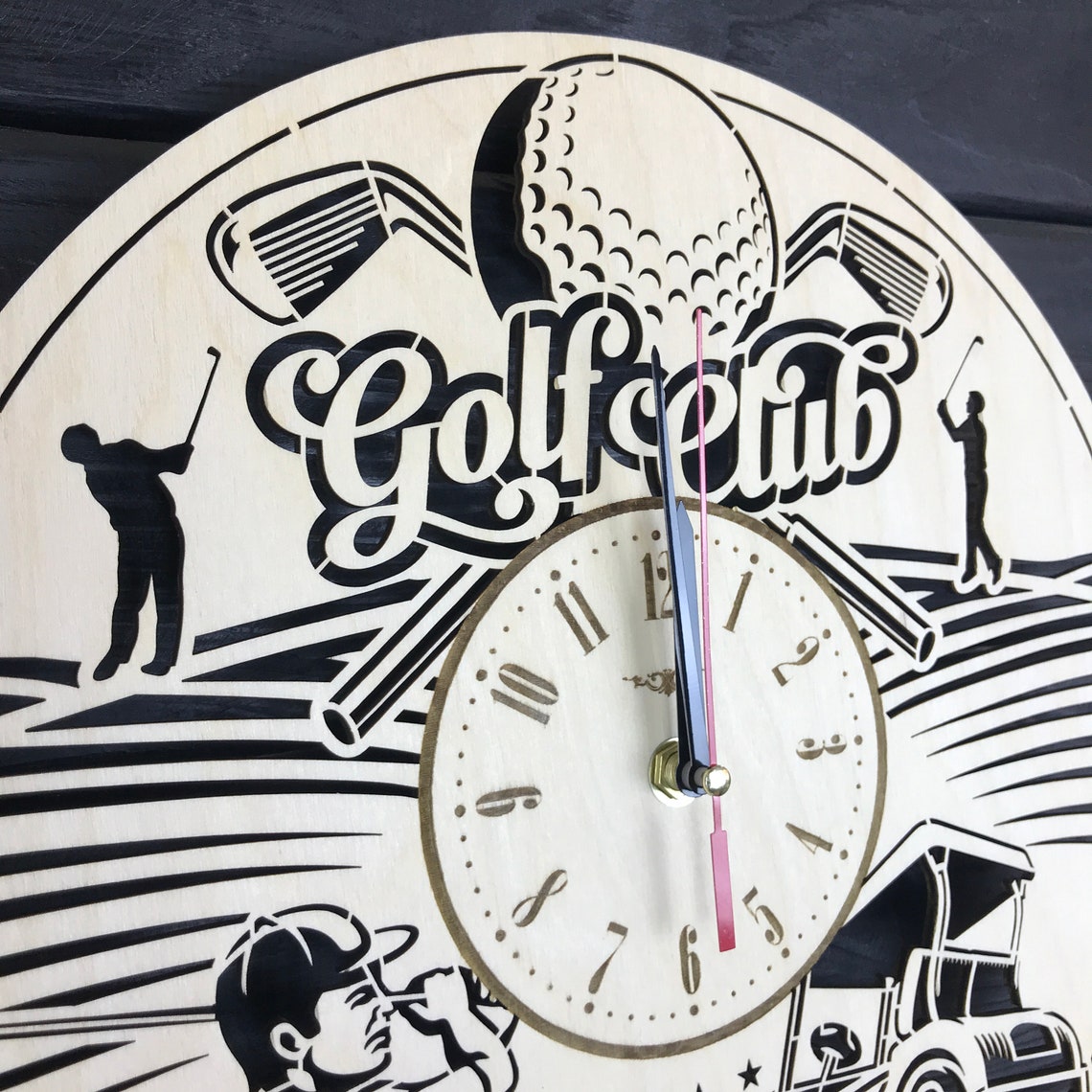 Golf Wall Clock Wood Home Decor Hanging Golf Wall Art Unique Etsy