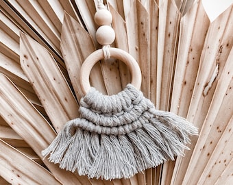 Boho Car Charm Difusor de coche Difusor de aceite esencial Mini Macrame Colgante Car Mirror Charm Car Mirror Difusor Boho Car Charm Macrame Wall Art