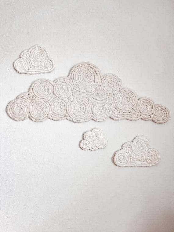 Macrame Cloud Wall Hanging Cloud Wall Art Macrame Wall Hanging Small Wall Hanging Cloud Woven Wall Hanging Cloud Decor For Nursery