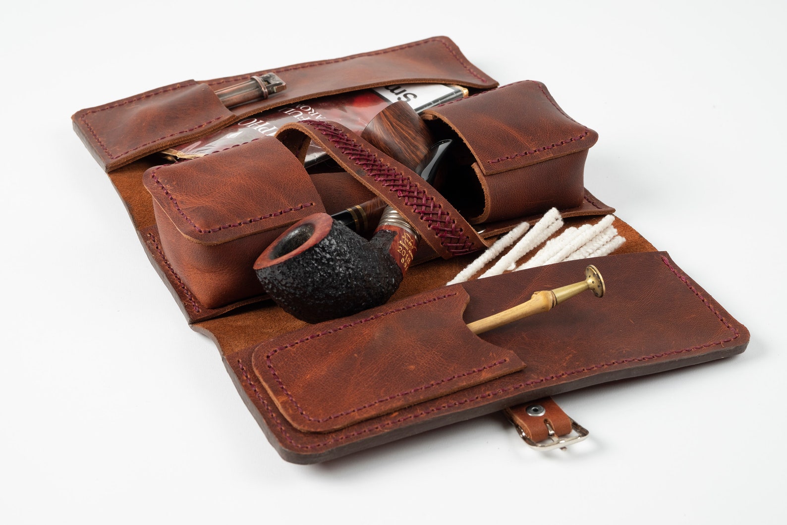 Tobacco Pipe Bag SVAROG Roll Handcrafted Leather Etsy