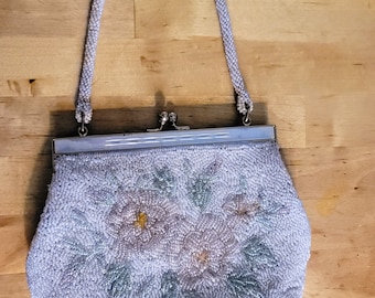 Antique beaded floral handbag