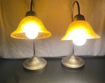 Lampe à poser chevet vintage bureau métal orange flexible - Décoration
