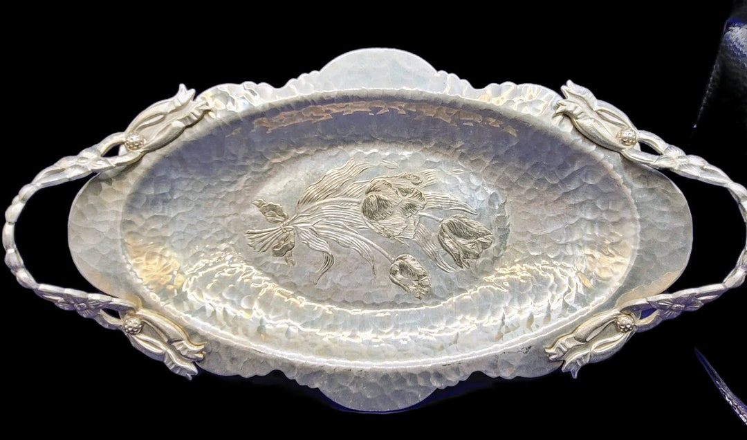 Hammered Aluminium Tray by Rodney Kent C 1950's - Etsy