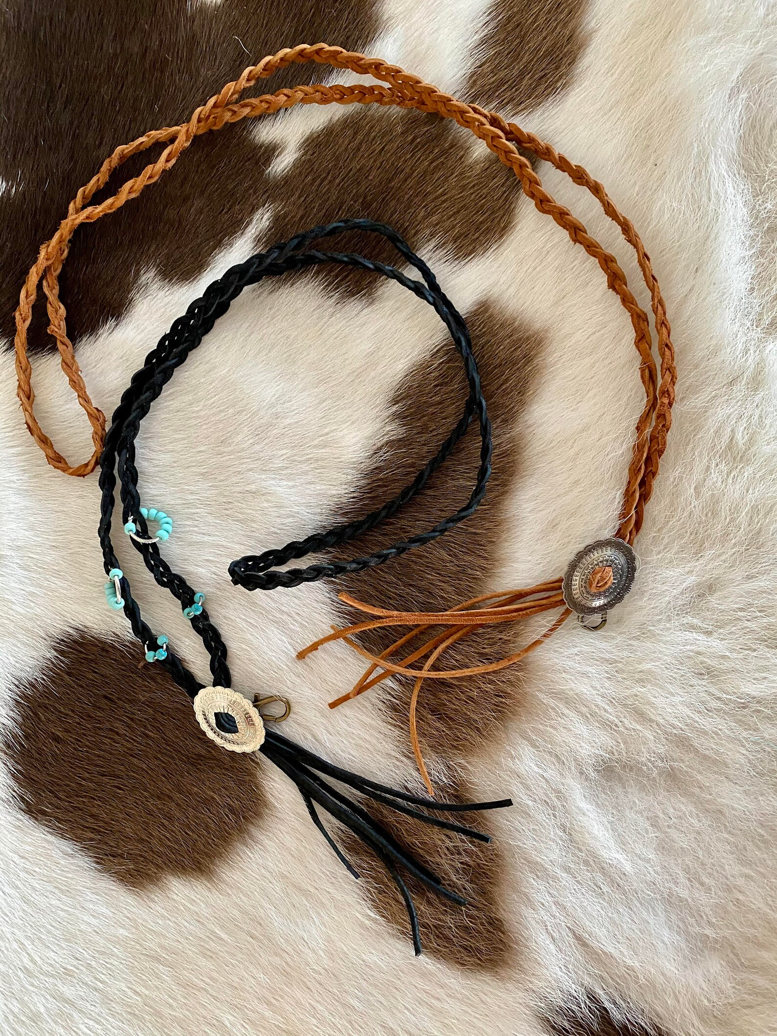 Braided Leather Lanyard Etsy