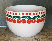 Vintage Arabia Enamel Kaj Franck Cherries Metal Bowl Finel Finland Mid Century Modern MCM
