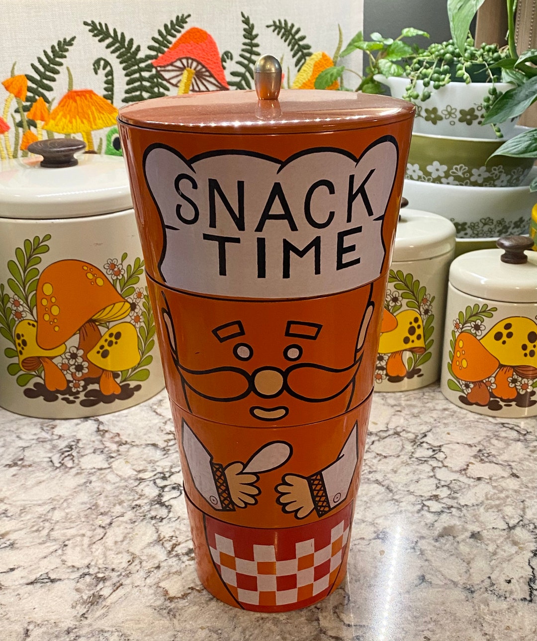 Vintage Snack Time Stacking and Nesting Snack Bowl Set Chef - Etsy