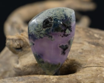 High Grade Purple Moss Agate - Flat Back Cabochon