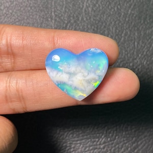Heart Cabochon – Aurora Sky Plume Agaat Doublet