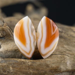 Prachtige natuurlijke carneoolbandagaat, paar cabochons voor sieradenbenodigdheden