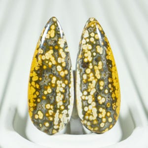 Indonesian Frog Egg Jasper Cabochons | River Jasper for Custom Earring Creations | Superior Quality