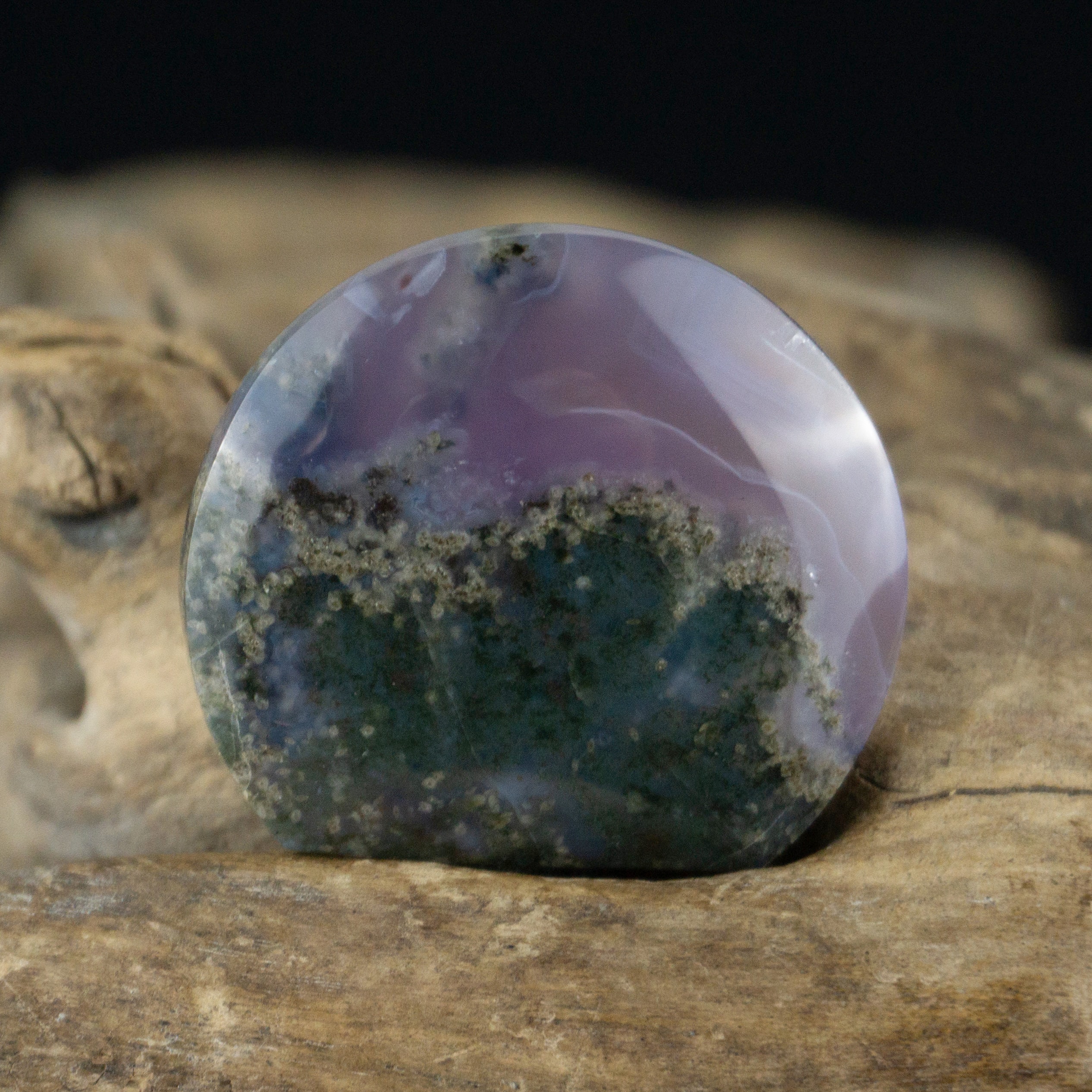 Lavender Moss Agate Cabochon – Purple Dendritic Agate Gemstone for Pendant & Jewelry Craft Supplies