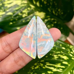 Aurora Plume Agate Doublet - Etsy