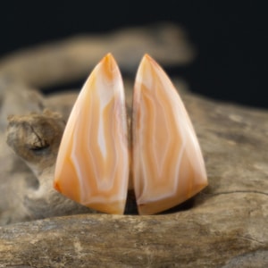 Prachtige natuurlijke carneoolbandagaat, paar cabochons voor sieradenbenodigdheden