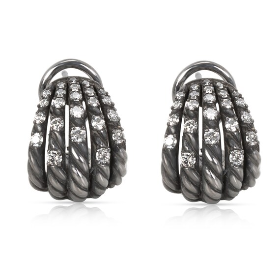 David Yurman Tempo Diamond Earrings in Darkened St
