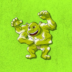 Swamp Ogre Crossover Anime Sticker
