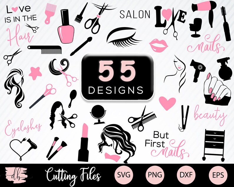 Hair Salon Bundle SVG Beauty Salon Svg Hairdresser svg Etsy