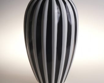 Vase à fleurs à rayures noires | | en porcelaine Boho Hauteur 11 » | | de décoration de maison de mariage Art déco