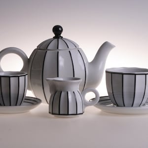 Art Deco Coffee/Tea Set, retro style porcelain, perfect luxurious decoration or a gift, free shipping