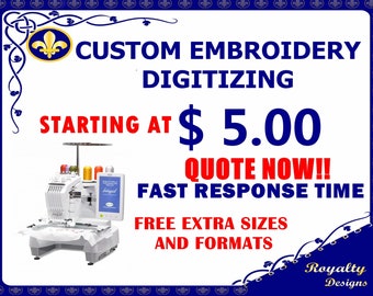 Custom Embroidery Digitizing / Custom Embroidery Pattern/ Custom Digitizing / Embroidery Designs/ Custom Logo Design