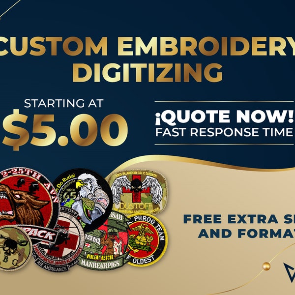 Custom Embroidery Digitizing / Custom Embroidery Pattern/ Custom Digitizing / Embroidery Designs/ Custom Logo Design